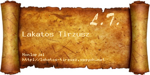 Lakatos Tirzusz névjegykártya
